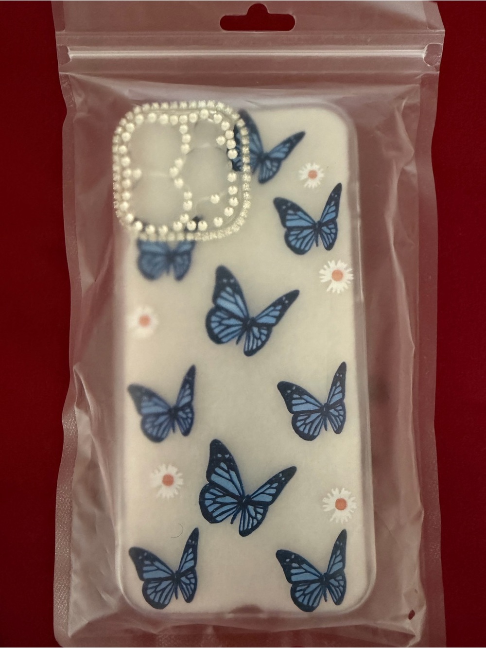Source Unknown Blue Butterfly Phone Case with White Background